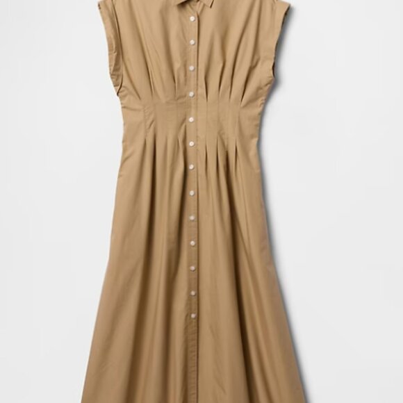 Gap Poplin Midi Tan Shirtdress - Picture 5 of 7
